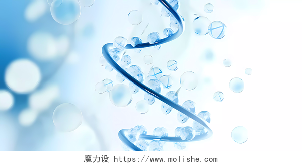 蓝色医学细胞生物研究科研基因DNA螺旋高分子结构渐变医疗科技背景 